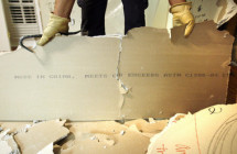 A sample of Chinese drywall taken from a home after it was rebuilt in the wake of Hurricane Katina.